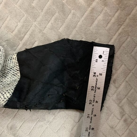 Atmosphere Womens 12 Pea Coat Black White Woolen Mid Length Faux Leather Sleeves - Picture 13 of 16